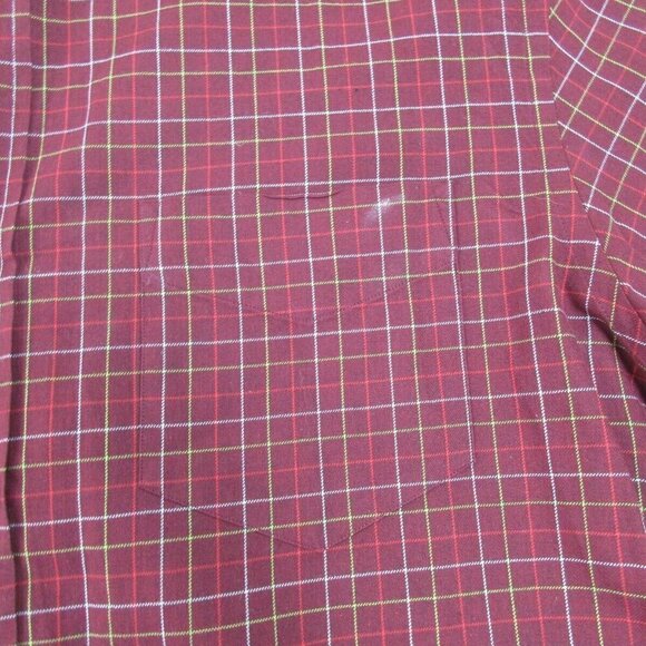 J.CREW Dress Shirt Mens Medium Burgundy Plaid Long Sleeve Collared Button Down - Picture 3 of 10
